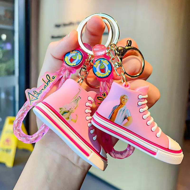 Wholesale Bulk Anime Car Keychain Charm Pink Sneakers Accessories Key Ring Cute Couple Students Personalized Creative Valentine's Day Gift DHL