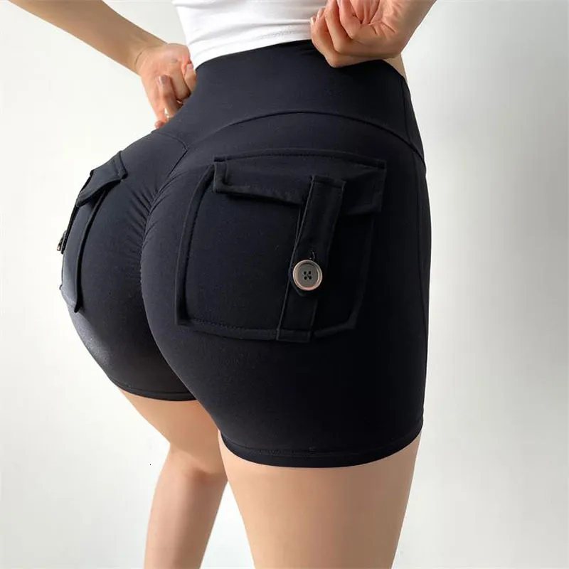 Damen Aktive Shorts Mit Hoher Taille Seitentaschen  Produktbild-Vorschau 3