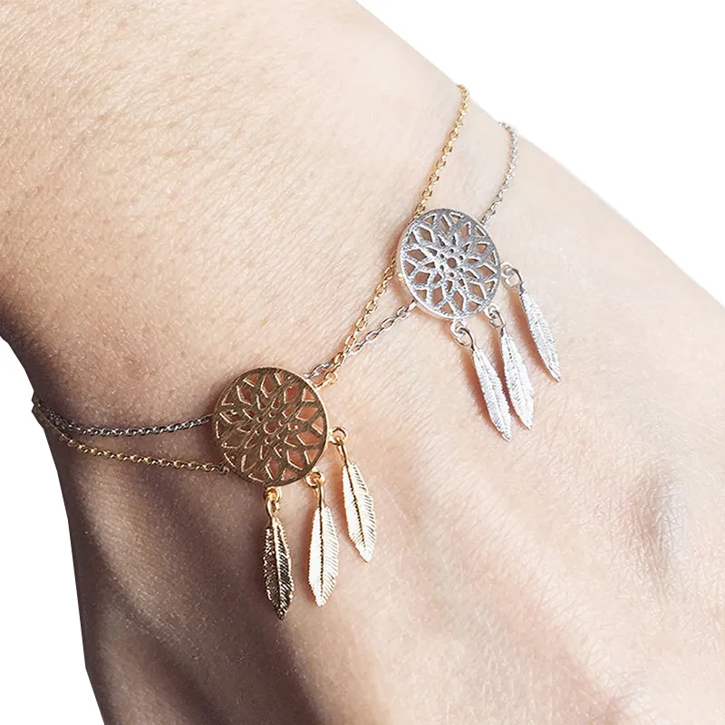 Charm Bracelets Alloy Dreamcatcher Feather Bracelets Dream Catcher Fashion Accessories Creative Birthday Gift