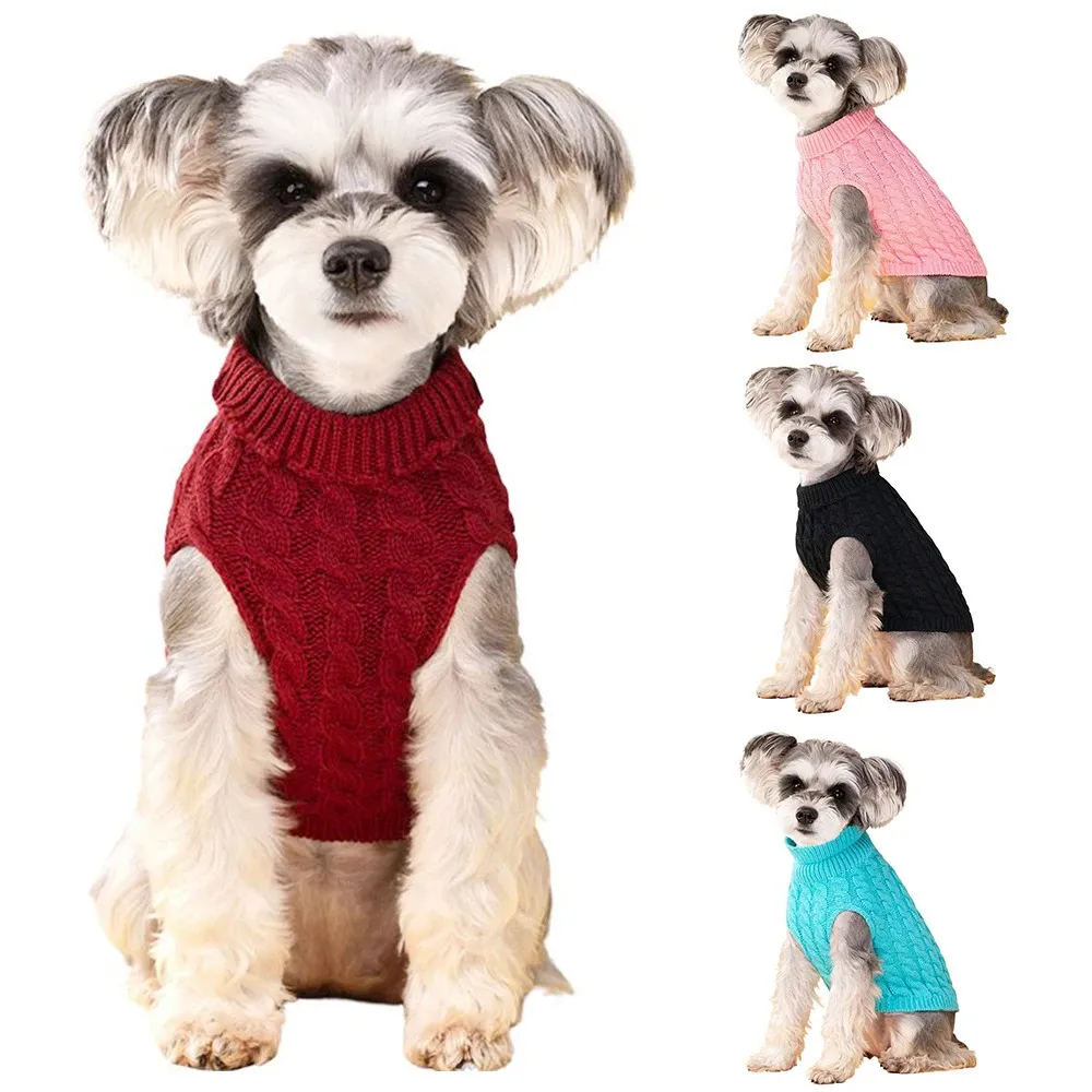 Vêtements pour chiens Pull pour petits chiens Vêtements pour chiots Hiver Chaud Col roulé Schnauzer Chihuahua Pug Costume Vêtements pour animaux Ropa De Perro 231128