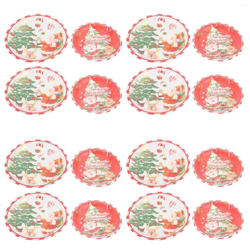 Disposable Dinnerware Paper Serving Dish Christmas Plate Dining Table Decor Party Tableware