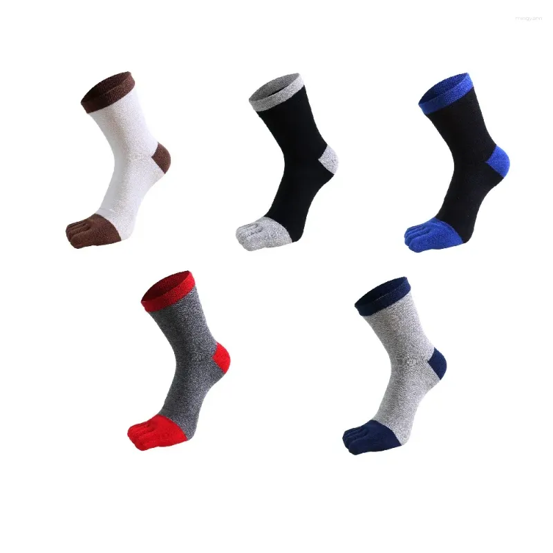 Men's Socks 5 Pair/lot Men Cotton Toe Five Fingers Breathable Sweat Casual Stripe Male Meias High Quality Crew Sock