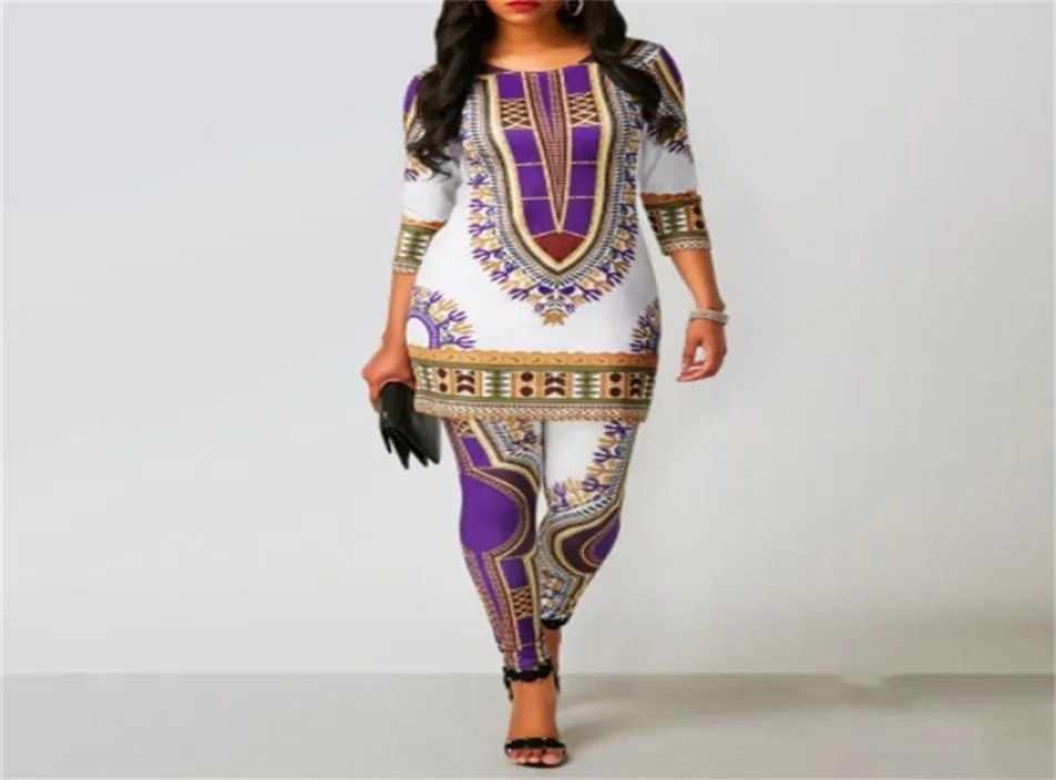 Africain Drs pour femmes 2020 nouvelles haut pantalon costume Dashiki imprimer dames vêtements Robe Africaine Bazin mode vêtements T2006309628592