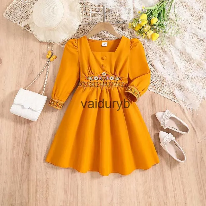 Robes De Fille Automne Nouvelle Robe Enfants Filles Ann es Jaune