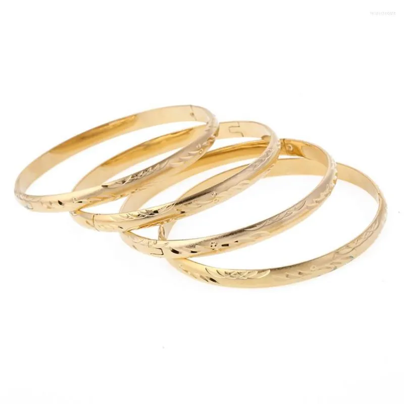 Bangle 4pcs Gold Color Jewelry For Dubai South African UK Sweden Switzerland Fashion Women