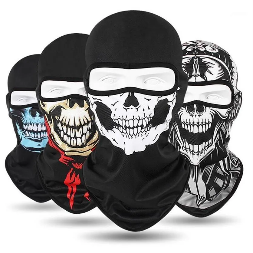 Cykelmössor masker Skull Print Bandana Balaclava Full Face Mask Scarf Outdoor Fishing Hunt Handing Neck Gaiter Cover Shield251w