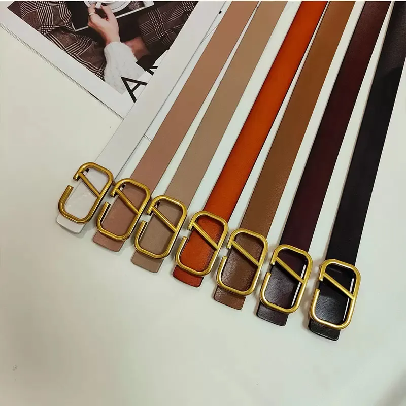 Classic Belt Luxury Designer Belts Solid Color Gold Letter V mens belts for women Vintage Pin Needle Buckle Beltss 9 colors Width 3 cm size 95-115 Casual fashion good