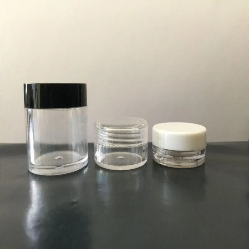 3ml 5 ml 10 ml przezroczysty pusty słoik kosmetyczny plastikowy garnek do butelki do makijażu paznokcie do powiek proszku pojemnik 100pcs partia gram rozmiar GURGB