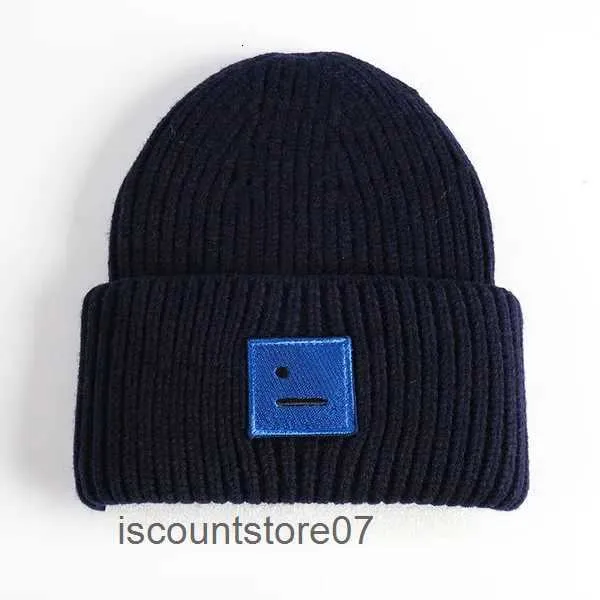 Designer Hats Designers Men Women Square Smiley Face Knitted Wool Casual Warm Elastic Fitted Caps Beanie Ac Hat056U