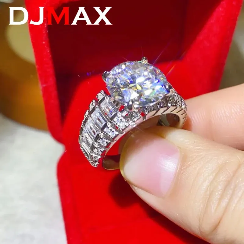 Anneaux de mariage 2023 DJMAX 5ct diamant pour femmes originales 925 en argent sterling de qualité supérieure Ladys bague élégante 231129