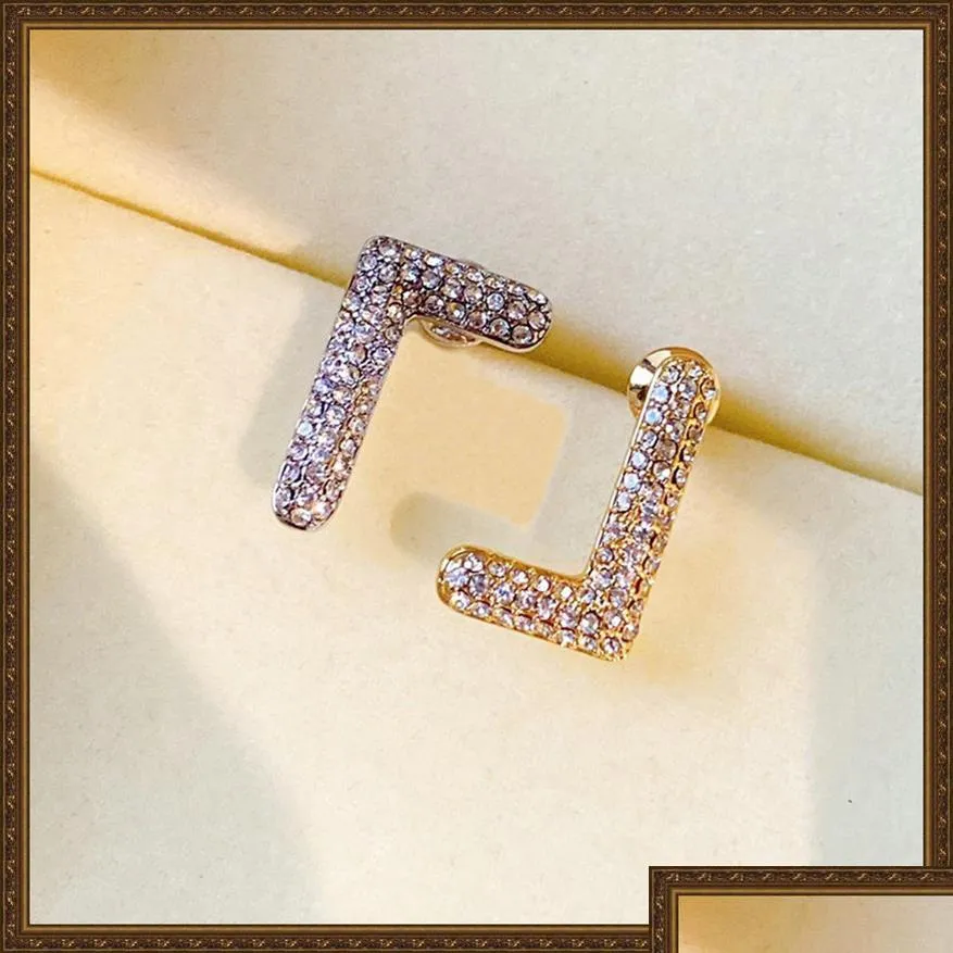 Stud Fashion Double Color Orecchini Donna Boucle Doreille Westwood Designer di gioielli Diamond Studs Womens Ing F Drop Delivery Dhtbn