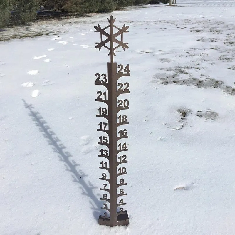 Décorations de jardin Jauge de neige de flocon de neige mignonne Mesure de règle de bâton de cour créative adaptée à la pelouse de la cour