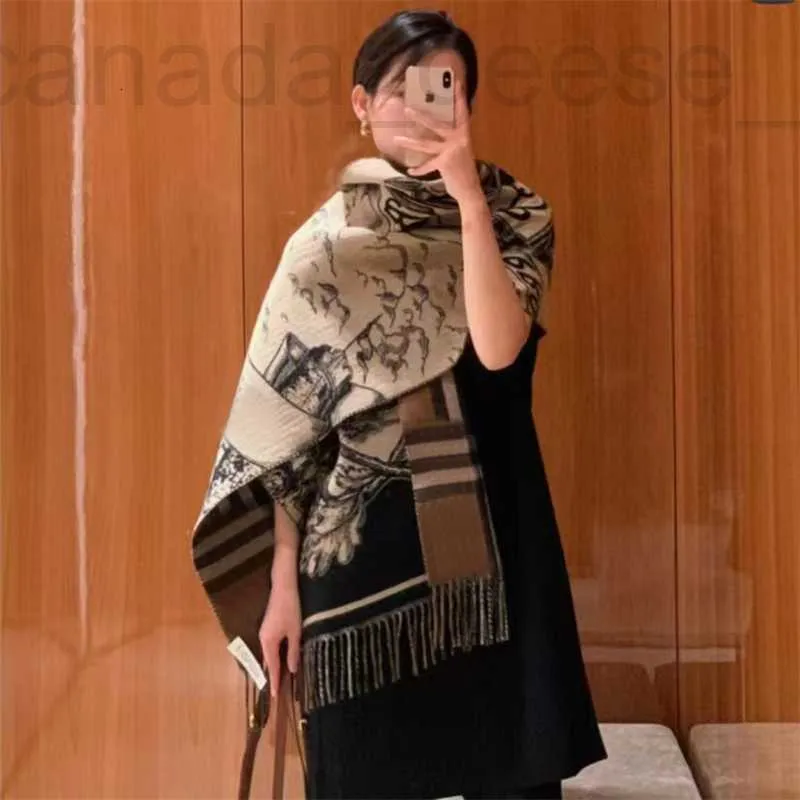 Halsdukar designer lyx varumärke lyx höst vinter lång halsduk mode sjal dubbelsidig tryckt mönster retro tassel stil kashmir varm pashmina gfz5 1dis