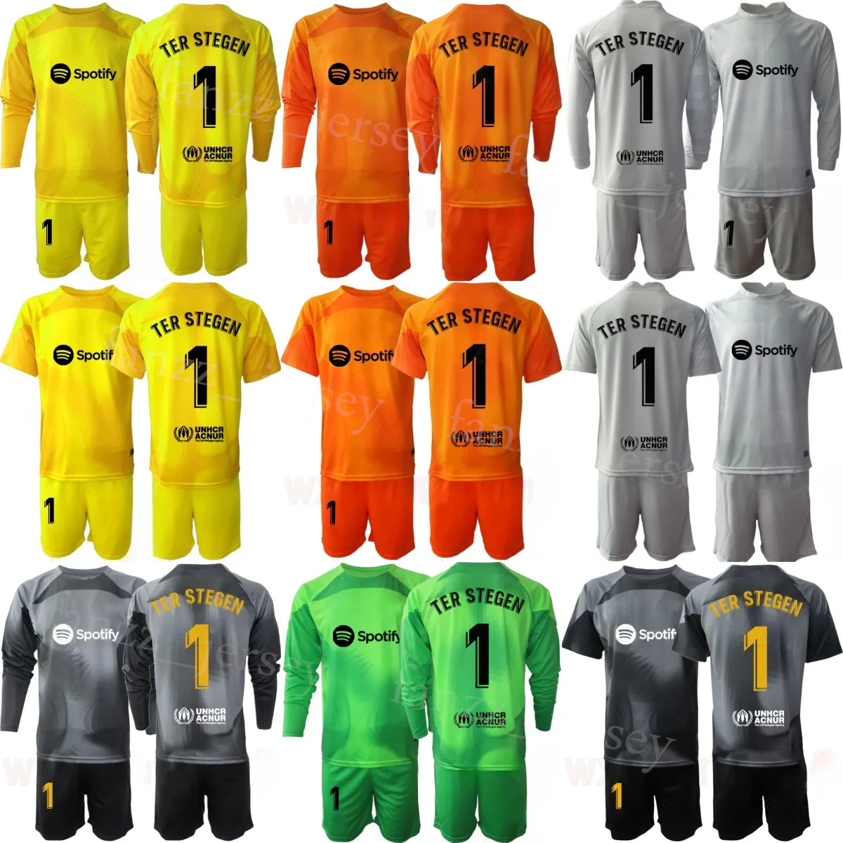 Ensemble de maillots de gardien de but de football pour hommes de l'équipe du club Ander Astralaga 2022-23 GK à manches longues Antoni Ramallets Victor Valdes Ter Stegen Inaki Pena Kits de maillots de football BaSai