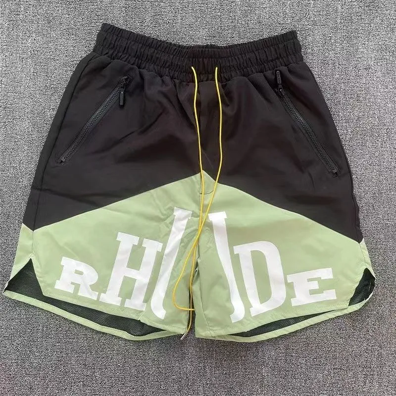 Shorts masculinos RHUDE Shorts Designers Mens Basquete Calças Curtas 2023 Luxurys Summer Beach Palm Letter Street Fashion Sweatpants ZEWK ZEWK