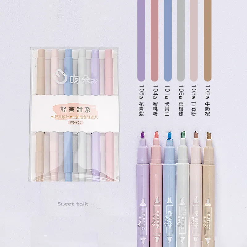 Wholesale Kawaii Double Head Highlighter Pen Set ed Bullet Journal Markers  For Kids, Aesthetic Office & School Supplies From Dao09, $9.38