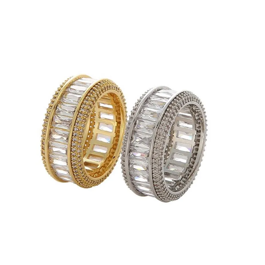 Hip Hop – bague carrée en zircone cubique pour hommes, diamant de laboratoire glacé, bague de fête de mariage, taille 7-12210Y