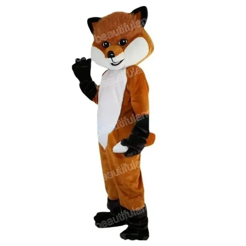 Costumes de mascotte de renard aux cheveux longs d'Halloween, personnage de dessin animé de haute qualité, personnage de carnaval, taille adulte, tenue de fête de Noël, costume pour hommes et femmes