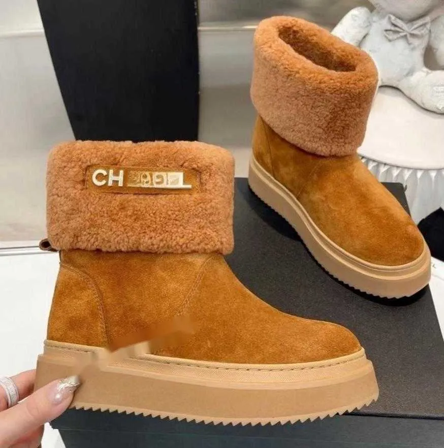 Chanellies Quality Chandal Channel Boots High Designer Boots Shoes high Grade Men Women Boots Bramb Wool Пушистые классические стиль обувь зимняя осень снежные сапоги Nylon ankl