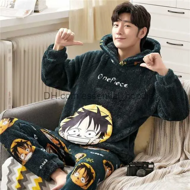 One Piece Luffy Coral Velvet Pajama Set For Women And Men