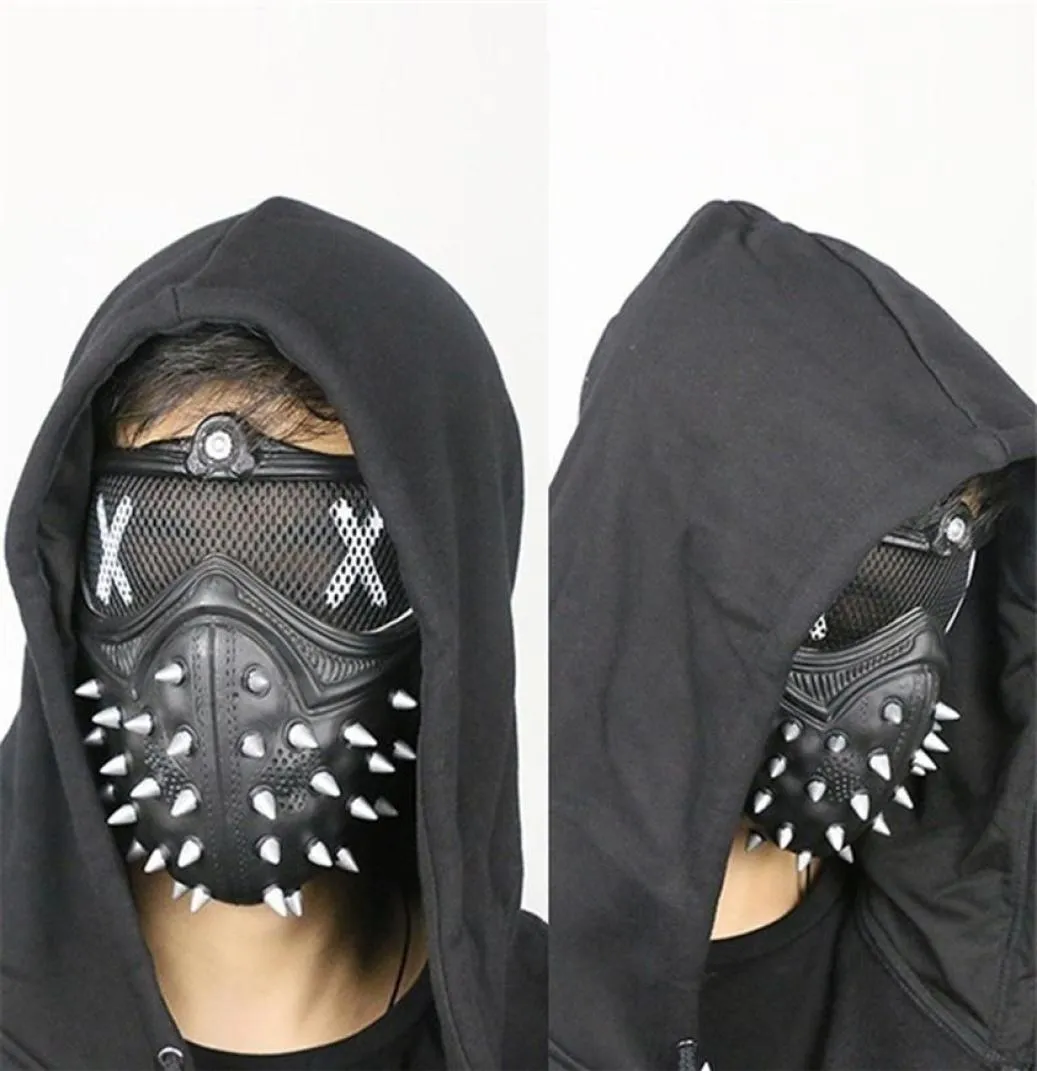 5pcslot Halloween Games Watch Dogs 2 Cosplay Mask Watch Dogs Marcus Holloway Wrench Mask PVC Adult Men Cosplay Prop Costume237g8849297