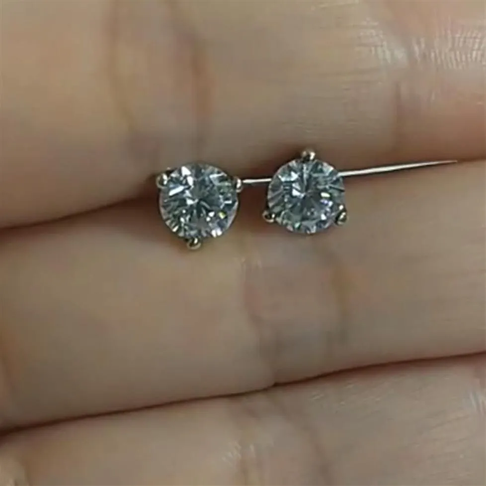 مسمار 0 8CT D COLOR VVS Moissanite Women Accoring Back Woman Earring Ear Piercing Lab Diamond 925 Silver Women’s Jewelry2447