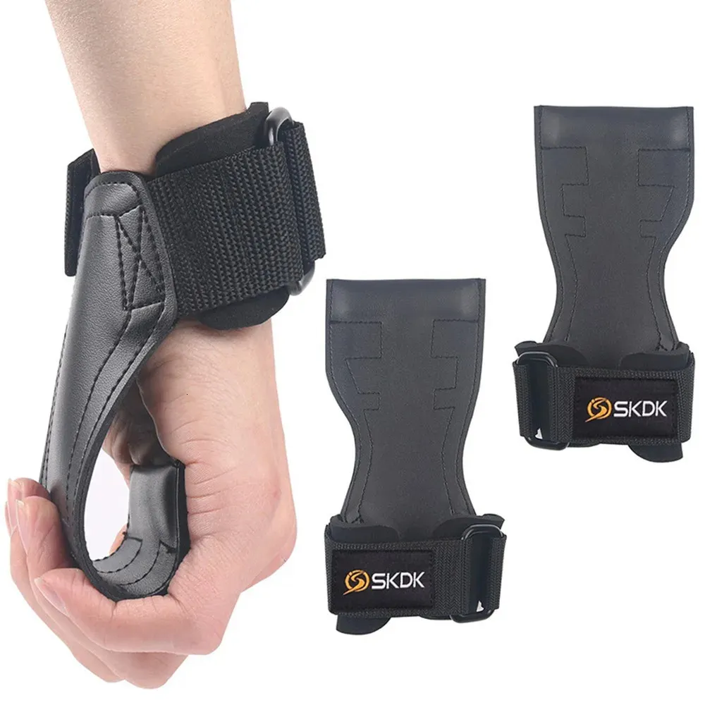 Supporto per il polso Panca per sollevamento pesi Ganci da polso Cinghie Guanti per stacco in PVC e grip pad per allenamento in palestra con manubri Pull-up F06 231129