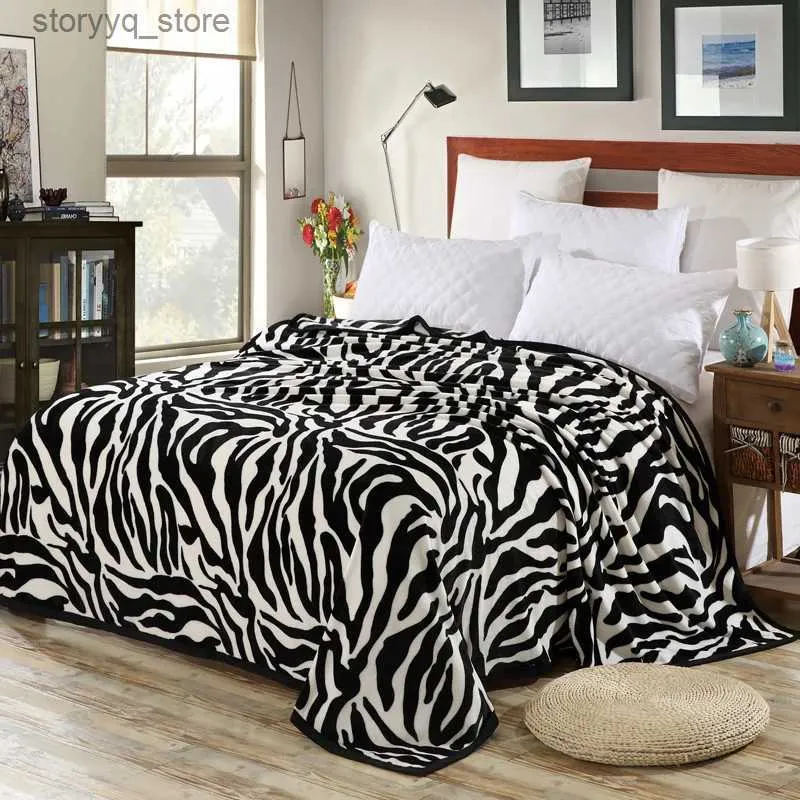 Cobertor Elétrico Super Confortável Macio Vison Feltro Cobertor Zebra Padrão Listrado Cobertor Floral Jogado No Sofá / Cama / Viagem Respirável Q231130