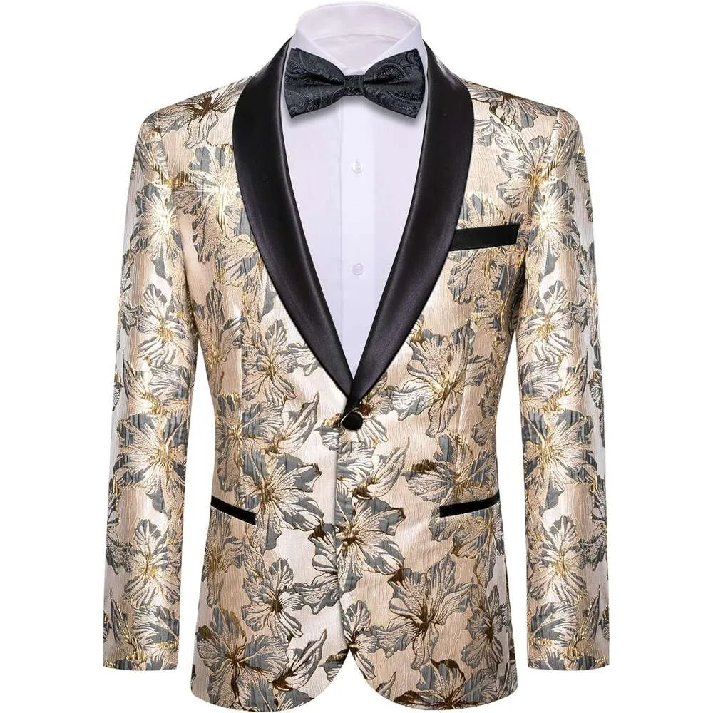 Suit męski kwiatowy Paisley wzorzystą kurtkę klasyczne spiczasta cekinowa cekinowa kurtka tylna płaszcz ślubna piłka piłka męska kurtki świąteczne 126t8d