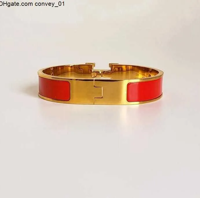 Fashion Jewelry Men And Women Bracelets Classics OrangeHigh Quality Designer Design Bangle Stainless Steel Gold Buckle