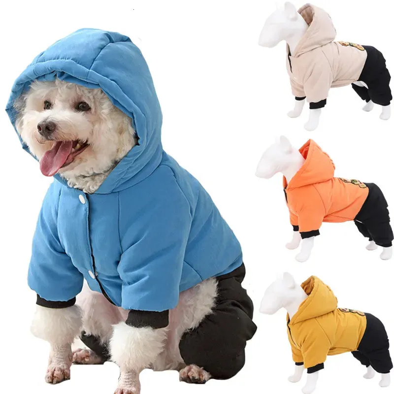 Dog Apparel Winter Warm Pet Jumpsuits Coat Puppy Padded Down Jacket Waterproof Clothing för små medelstora kostymer Chihuahua Apparels 231128