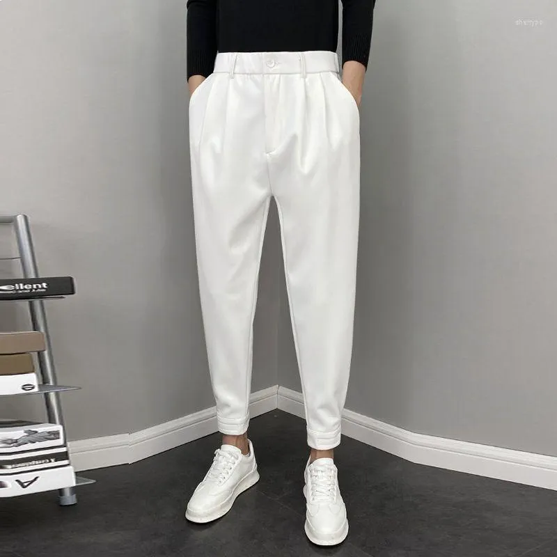 Men's Pants Men Casual Plus Size Solid Color Straight Trousers Male Loose Elastic Waist Trendy Korean Style Streetwear 2023 V11