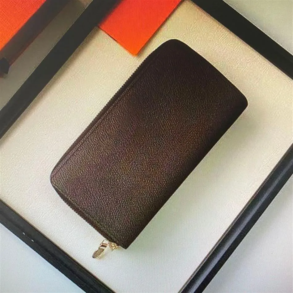 M61723 fashion woman short wallet Long double zipper wallets classic luxury designers Men leather clutch card holder coin purse wi2213