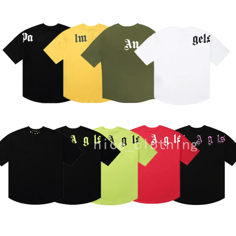 Designer PA T-shirt Tees Print Palms T Shirts Mens Womens Angle Short Sleeve Casual Streetwear Tops Clothing Clothes