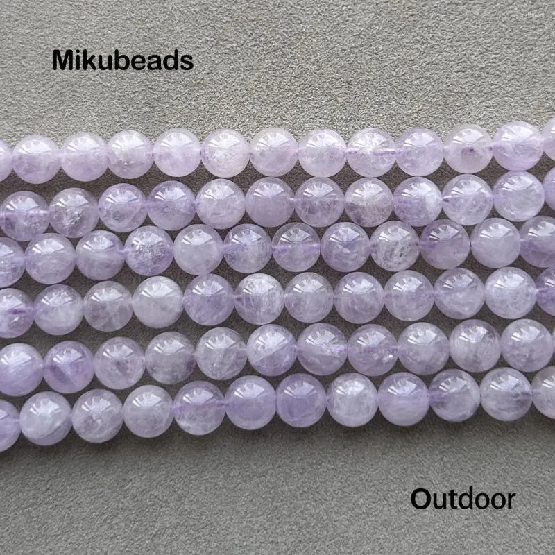Pierres précieuses en vrac en gros naturel 8mm lavande améthyste Quartz perles rondes lisses pour la fabrication de bijoux collier à faire soi-même bracelet ou cadeau