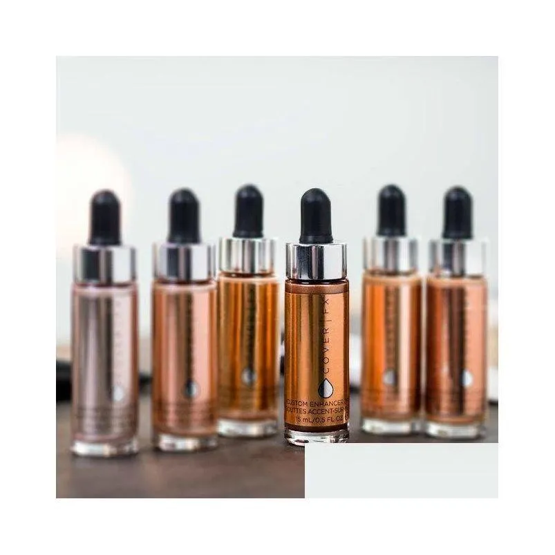 Bronzeurs Surligneurs Bronzeurs Surligneurs Er Fx Enhancer personnalisé Gouttes 30 ml 6 couleurs Maquillage naturel Surligneur liquide Drop Deliver Dhib1