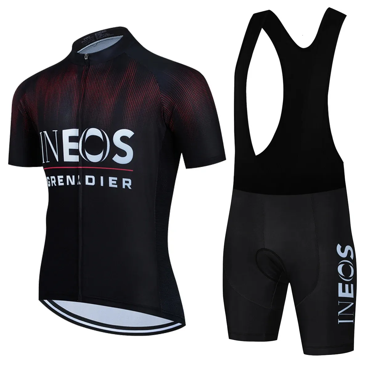 Cykeltröja uppsättningar ineos grenadier team set mens röda orange klädcykel skjortor kostym cykelhaklig shorts mtb bär maillot ropa 231128