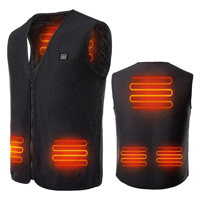 Chaquetas para hombres Chaleco calefactor Hombres Mujeres Chaleco calefactable USB Chaqueta Chaleco térmico eléctrico cálido Ropa Invierno Chaleco calefactable ligero Tallas grandes 231128