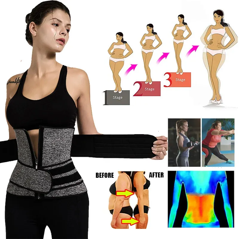 Shapewear & Fajas Midsection Trainer Flatten Love Handles Back Support  Slimming Stomach Wrap Sweat Belt Triple-Adjustment Velcro Bands Girdle  Black at  Women's Clothing store