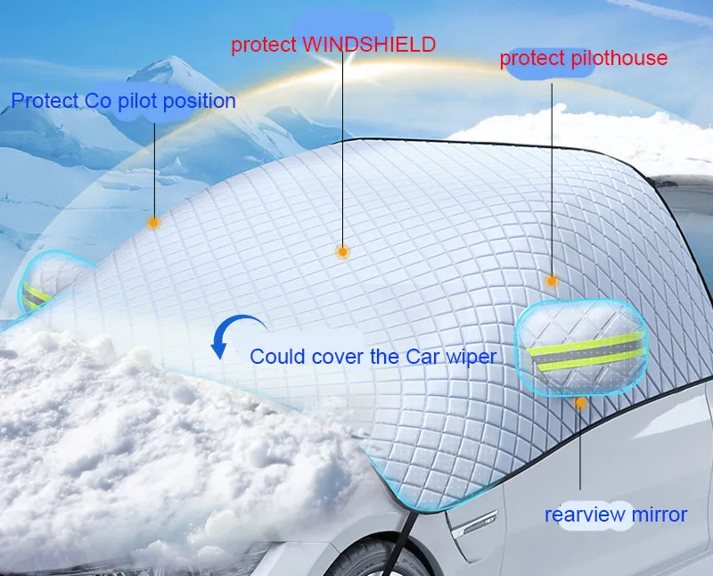 Parabrezza magnetico per suv per auto Copertura antipolvere per ghiaccio e neve Protezione antigelo invernale Coperture per finestrini per auto Scudo per neve Copertura per ghiaccio