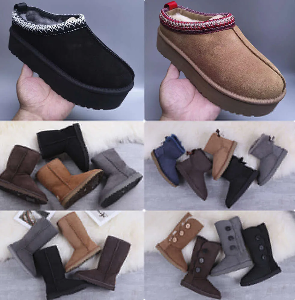 UGGsity Tasman Slippers Australië Dameslaarzen Klassiek Ultra Mini Enkelkort Half Kniehoge Laars Bont Winter Sneeuw Zwart Kastanje Roze Plateaulaarsjes met strikken 009