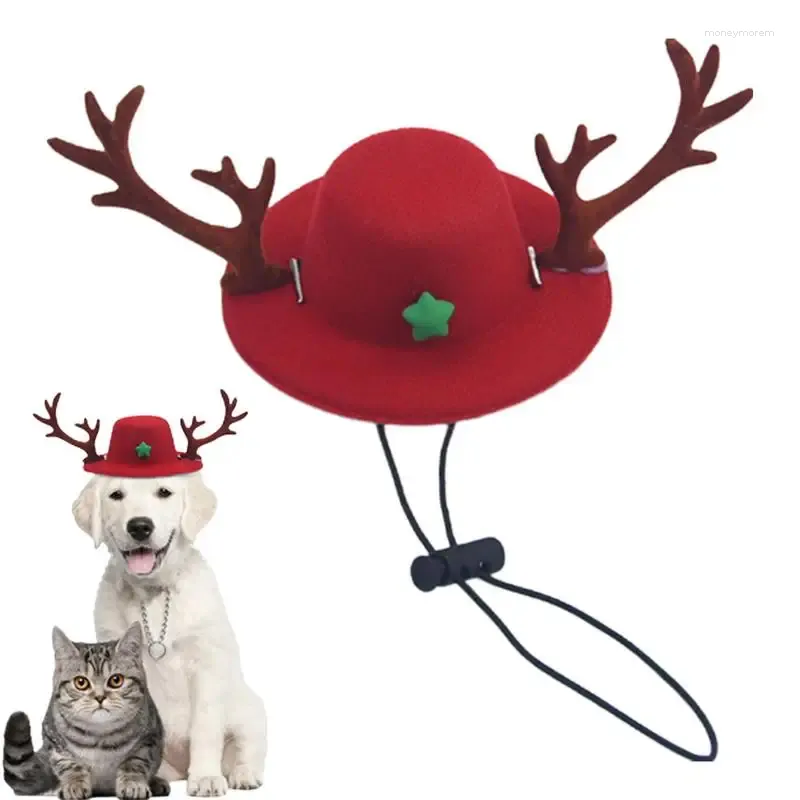 Costumes de chat, chapeau de noël en bois pour animaux de compagnie et déguisement de chien, couvre-chef d'élan Cosplay mignon pour accessoires