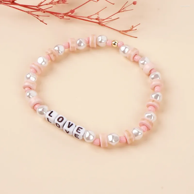 Strand BohoBliss Letter Custom Bracelet Imitation Pearl Pulsera Bohemian Colorful Miyuki Bead Bangle Handmade Women's Fashion Jewelry