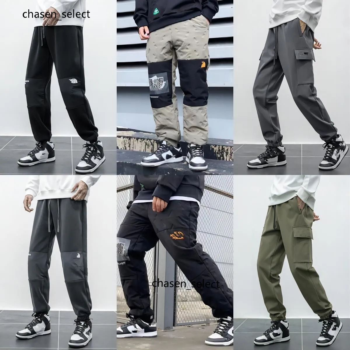 Designer northface puffer Cargo pants casual loose multi pocket north workwear pants plush warm pants men face Trouser sports pants Jogging Tracksuits Sweatpant zm