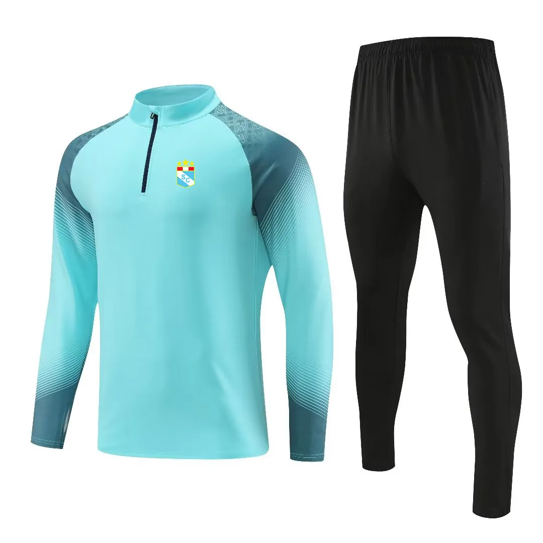 Sporting Cristal Masculino lazer roupas esportivas ao ar livre adulto semi-zíper respirável moletom jogging casual terno de manga longa