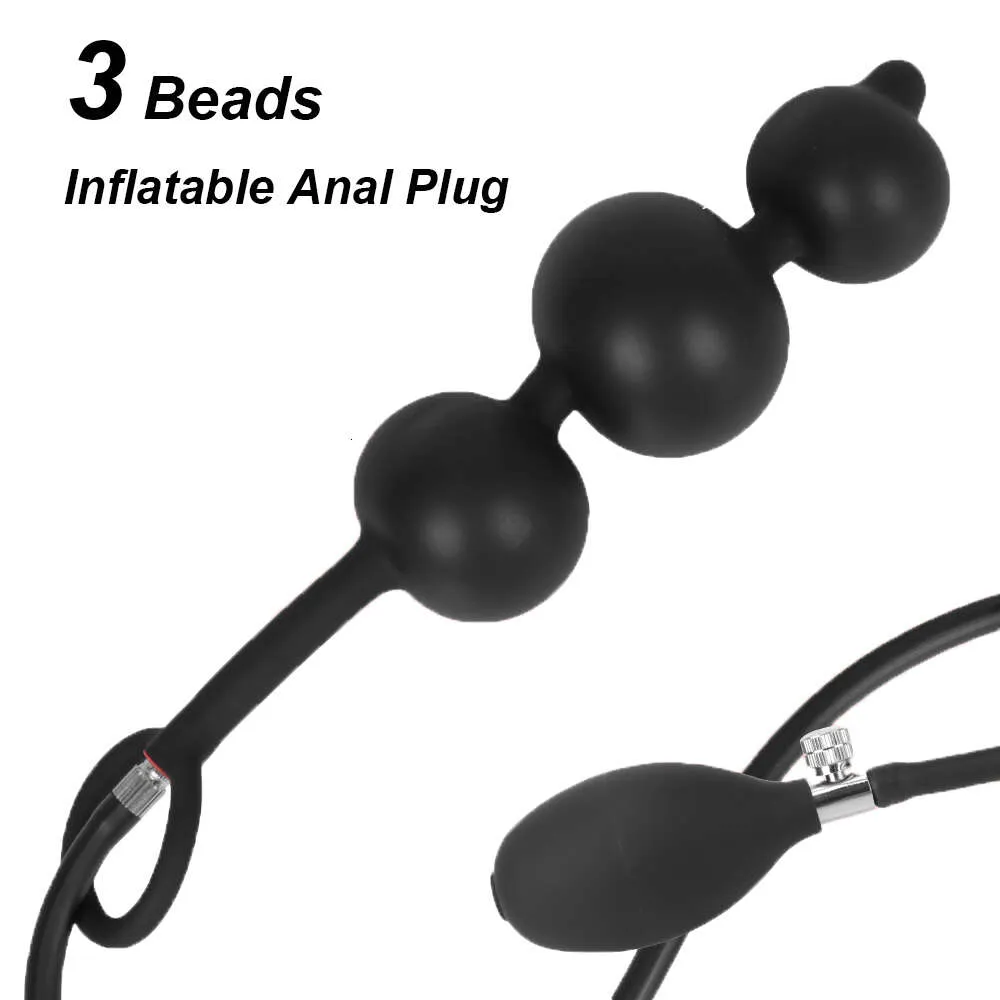 Sex Toy Massager with Penis Ring Inflatable Butt Plug for Men 18 Prostate Massager Anal Beads Women Vaginal Expander Toys Male