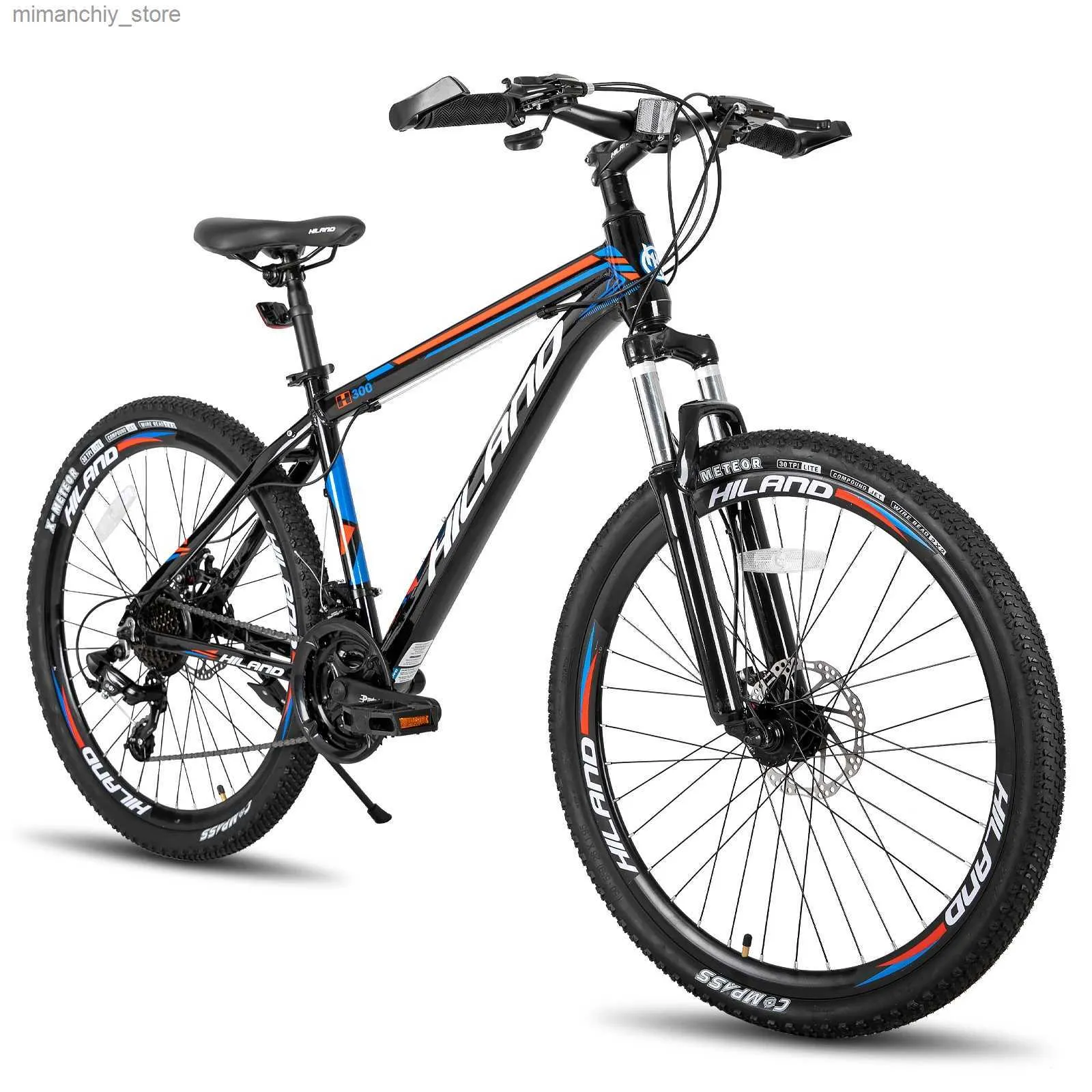 Bicicletas EE. UU. Envío gratis Hiland 26/27.5 pulgadas Bicicleta de montaña de aluminio 24 velocidades con horquilla de suspensión de freno de disco Q231129