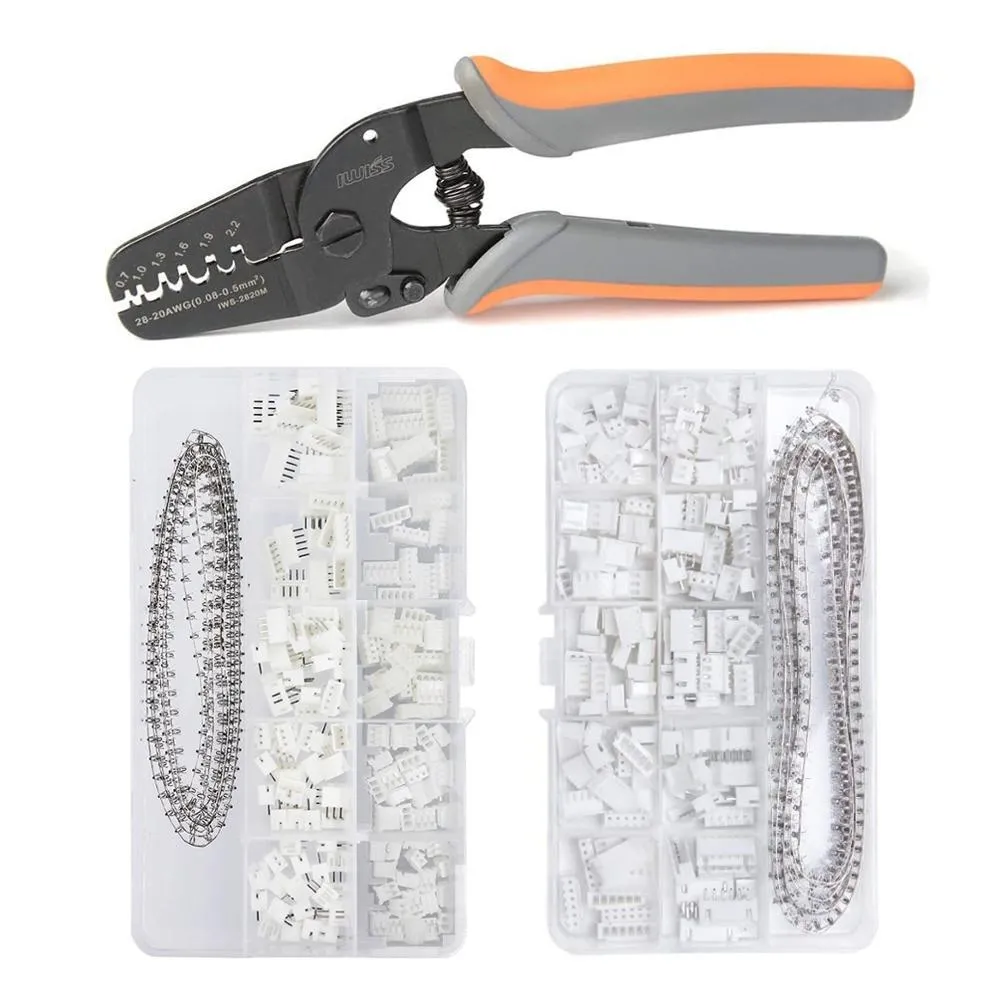 Tang IWS2820 PH2.0/XH2.54 460pcs Connectors set Mini Micro Open Barrel Crimping pliers hand Tool for JAM Molex Tyco JST Terminal