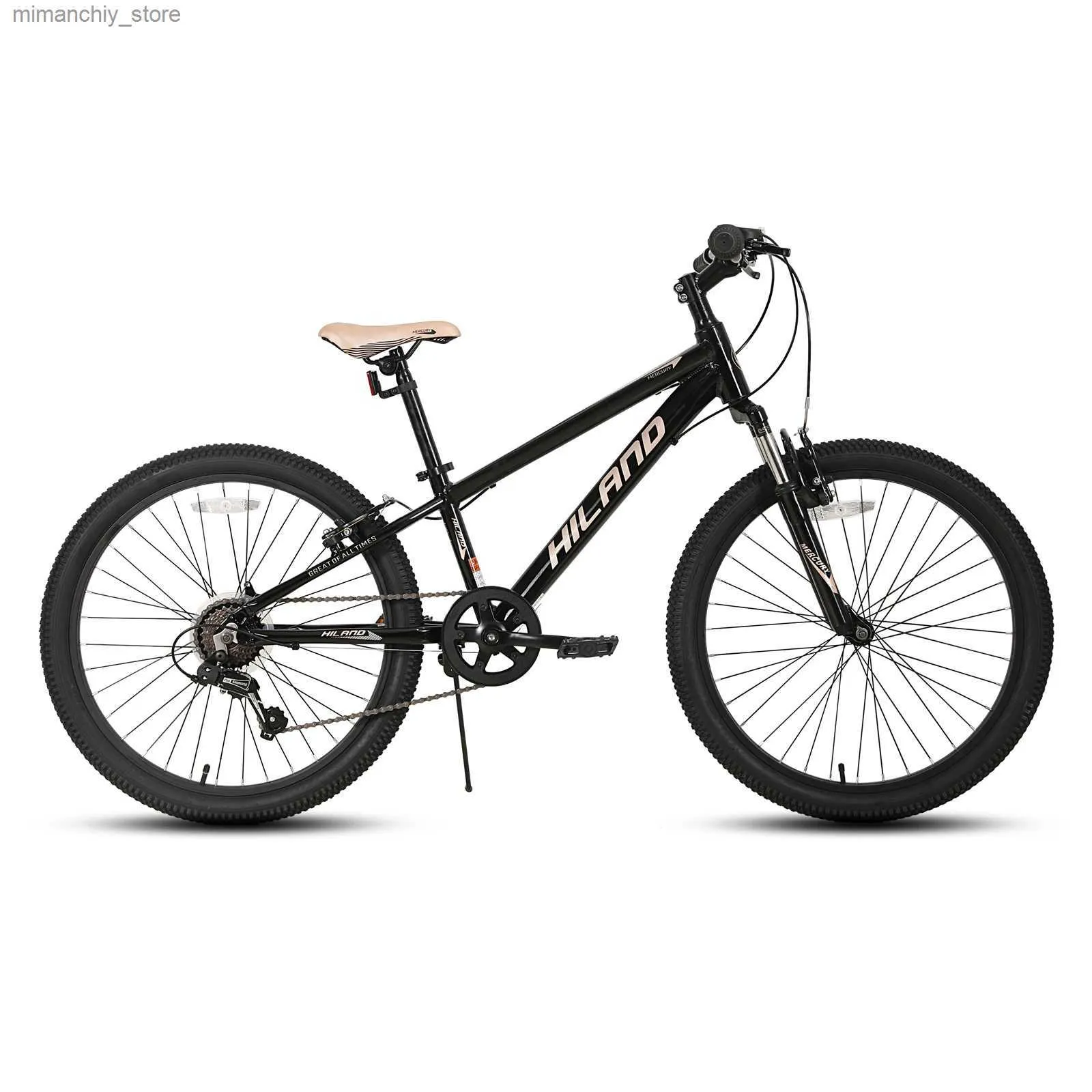 Fietsen Hiland 20/24 inch kindermountainbike 7 versnellingen voor jeugd met aluminium frame verende vork Commuter City Bicyc Q231129