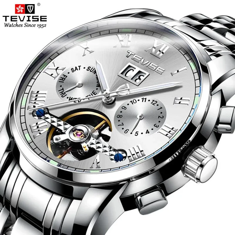 Armbanduhren Tevise mechanische Uhr für Herren, klassische Business-Design-Uhren, Handgelenk, Herrenmode, Luxus, 231128